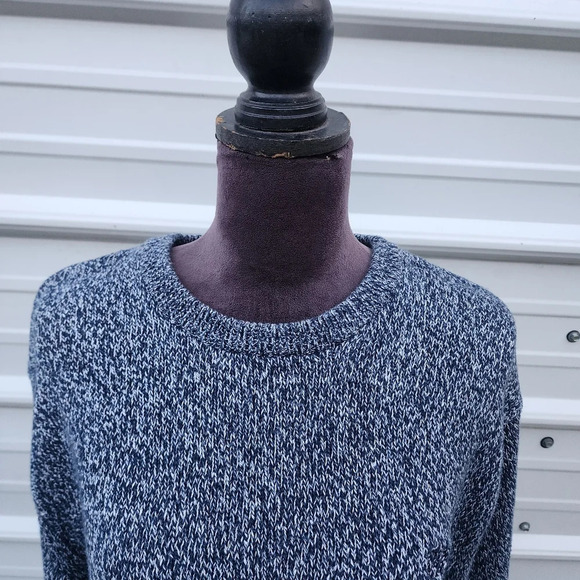 Chaps Men's Heather Blue Logo Long Sleeve Crew Neck 100% Cotton Sweater XL - Picture 5 of 11